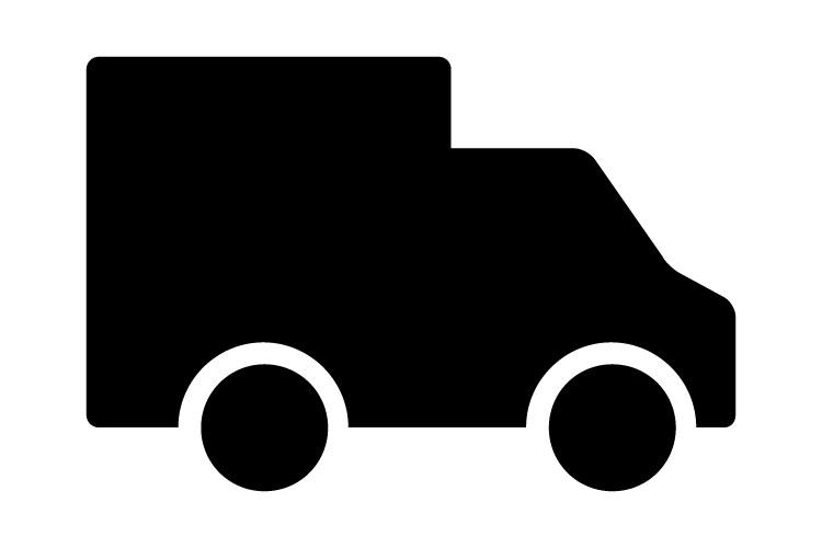 Schwarzes Symbol eines Lieferwagens 